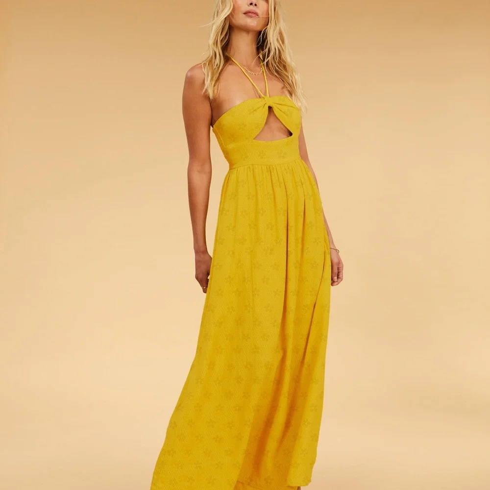 Billabong Yellow Maxi Dress - Picture 3 of 4